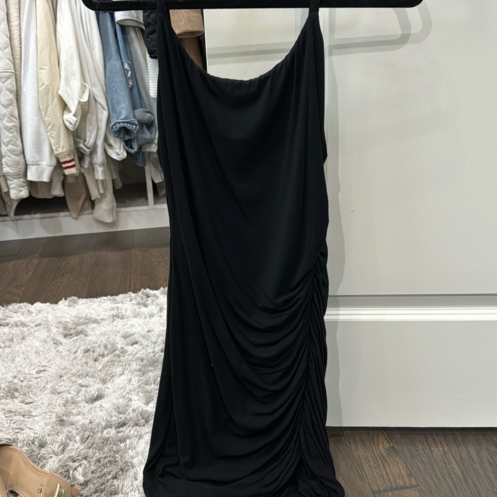 Lovers and Friends Cotton Black Dress with Side Cinch